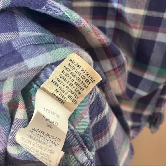 LL Bean Shirt sz SM women’s Button Down Plaid Flannel multi color - Picture 7 of 11